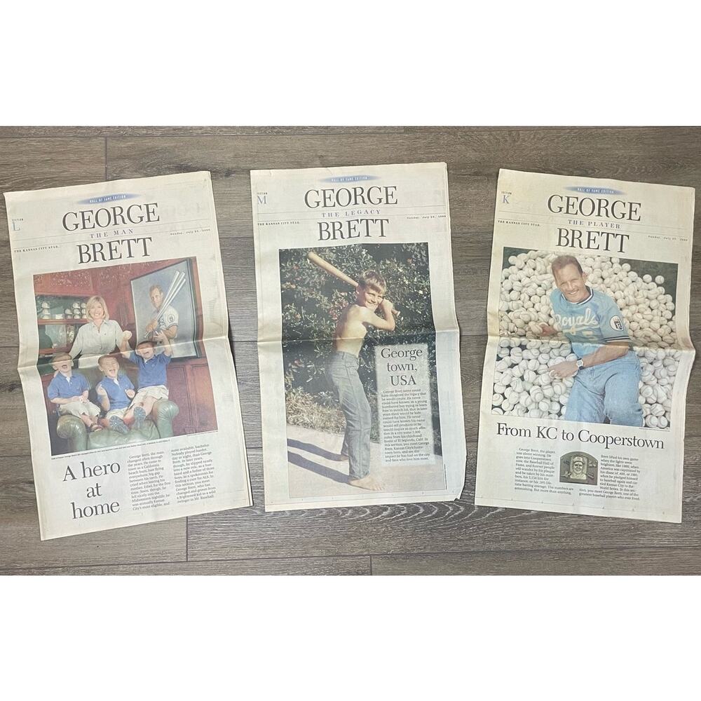 Kansas City Star Newspaper GEORGE BRETT KC Royals Cooperstown 1999 MLB Editorial